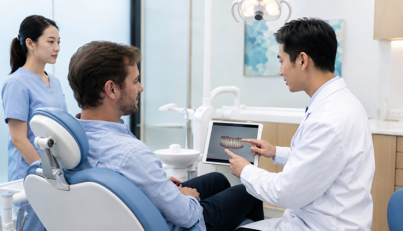 Dental consultation at a modern medical center in China